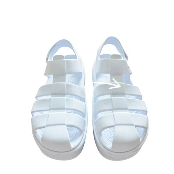 Crocs Fisherman Sports Sandals Size 10 Womens White Platform - Picture 5 of 9